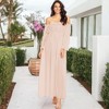Anna-Kaci Women's Long Puffed Sleeve Off Shoulder Gathered Maxi Dress - 2 of 4