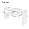Curved Console Table with Storage, Wooden Entryway Table with 2 Drawers, Farmhouse Rustic Console Tables for Entryway, Hallway, Living Room - 3 of 4