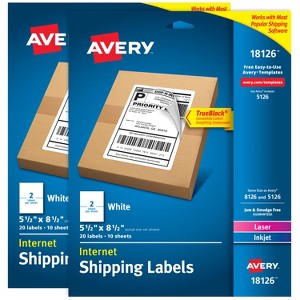 Avery Internet Shipping Labels, 5-1/2" x 8-1/2", (2 Pack of 18126) - 1 of 4