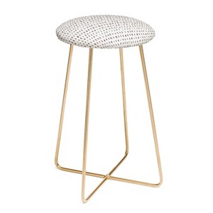 Holli Zollinger Adobo Rain Counter Height Barstool Black/Gold - Deny Designs: Faux Leather, Steel Legs, Round Shape - 1 of 2