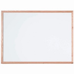 Aarco Products Magnetic Dry Erase Board 36" Hx48 W Porcelain White Marker Board with Red Oak Frame - 1 of 2