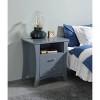 Gulches Nightstand, 24 Inch Tall, in Blue Finish, Boasting 2 Drawers and 1 Open Style Shelf, Supported by Wooden Legs - 2 of 4
