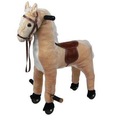 Toy Time Kids' Plush Walking Horse on Wheels Ride-On Toy