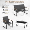 Costway 4 PCS Patio Furniture Set with Padded Fabric Seat & Wood-Plastic Armrests Table - 3 of 4