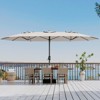 15ft Large Patio Umbrella，Rectangular Patio Umbrella with Crank Handle, UV Protection for Outdoor Market, Backyard, Pool - 3 of 4