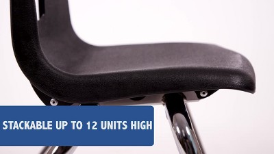 ErgoComfort 12" Black and Nickel Stackable Classroom Chair