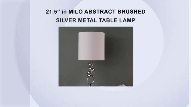 21.5&#34; Modern Metal Table Lamp with Twisted Base Silver - Ore International, 2 of 6, play video