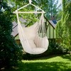 Hanging Hammock Chair Swing Max 660 Lbs Hanging Rope Swing with 2 Cushions for Backyard, Bedroom, Removable Steel Spreader Bar with Anti-Slip Rings - 4 of 4