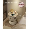 VASAGLE Side Table with Charging Station, Round End Table With Fabric Storage Box, for Living Room, Bedroom, Nightstand with Power Outlets USB Ports - 2 of 4