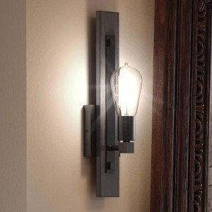 Urban Ambiance Luxury Urban Loft Wall Light,  16.75"H x 4.75"W,  Midnight Black Finish, UHP3341 - 1 of 4