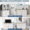 Black  Farmhouse 9 Drawer Engineered Wood Dresser with Built In Charging Station and Anti Tip Device Black - 2 of 4