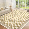 Checkered Area Rug  Washable Modern Geometric  Rug Non Slip Low Pile Rug Floor Cover Foldable Indoor Carpet for Living Room Bedroom Playroom Nursery - 2 of 4