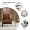 GlasFlength Accent Chairs Mid-Century Modern Chair Upholstered Lounge Arm Chair Comfy Reading Chair Armchair Recliner, Brown, 28.3"*34.4"*35.4" - 4 of 4