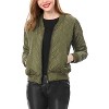 INSPIRE CHIC Women's Quilted Zip-Up Raglan Sleeves Bomber Jacket - 4 of 4