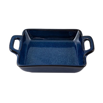 11" x 8" Ceramic Square Baking Dish with Handles Blue - Thirstystone