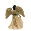 Holiday Ornament 5.0" Angel In Gold/Ivory Dress Short - Tree Ornaments 5.0 Inch Angel In Gold/Ivory Dress Heavenly Dark Skin Tree Ornaments - 3 of 3