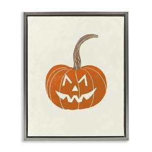 Stupell Industries Happy Jack-o-Lantern Smile Floating Frame Canvas Art - 1 of 4