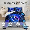 Blue and purple butterfly bedding set, blue flowers, suitable for all seasons, three-piece set, QUEEN - 3 of 4