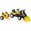 Aosom Ride-On Kids Bulldozer/Excavator Toy with Real Working Dirt Bucket, Easy Pedal Controls, 6 Wheels, & Cargo Trailer, Yellow - 4 of 4