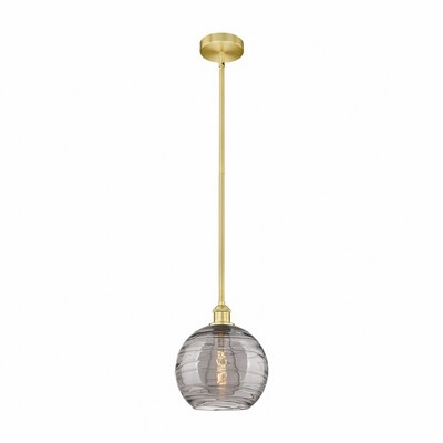 Athens Deco Swirl - 1 Light Stem Hung Mini Pendant In Industrial Style-11.13 Inches Tall and 10 Inches Wide