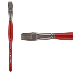 Borciani e Bonazzi Unico Silver Synthetic Series 811 Paint Brush, Flat 18 - Medium Handle Paintbrush Handcrafted in Italy, Cruelty-Free, Acrylic, Oil, - 1 of 4