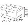 AndMakers 28.5 in. W Flannel Polyester Blend Rectangle Ottoman with Storage - 4 of 4