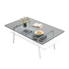 GlasFlength Living Room Modern Minimalist End Tables, Stylish and Fashion, Space Saving for Small Homes Spaces, White,38.58”*16.73”*22.84" - 3 of 4
