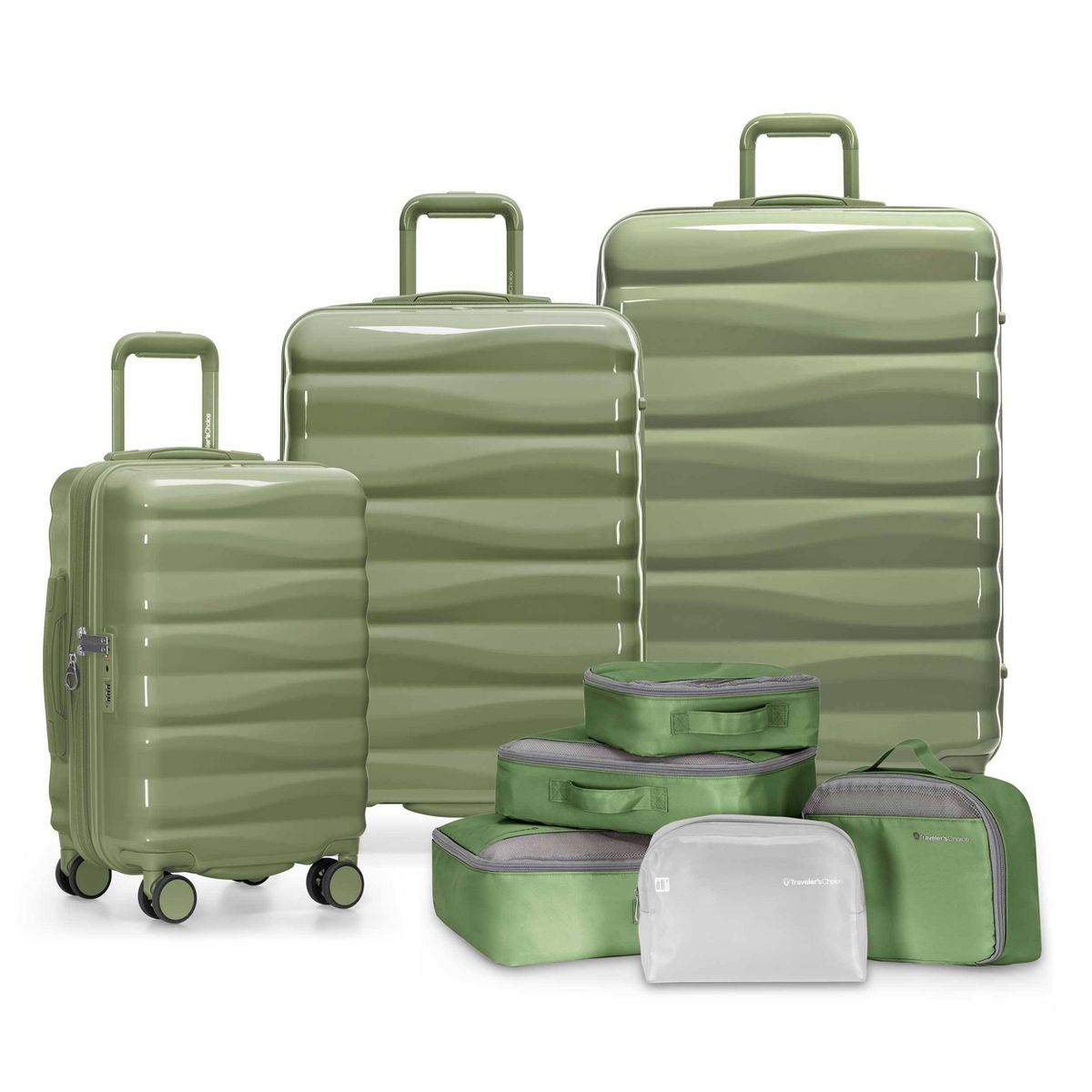 Traveler’s Choice Edinburgh 3pc Luggage Set with Packing Cubes