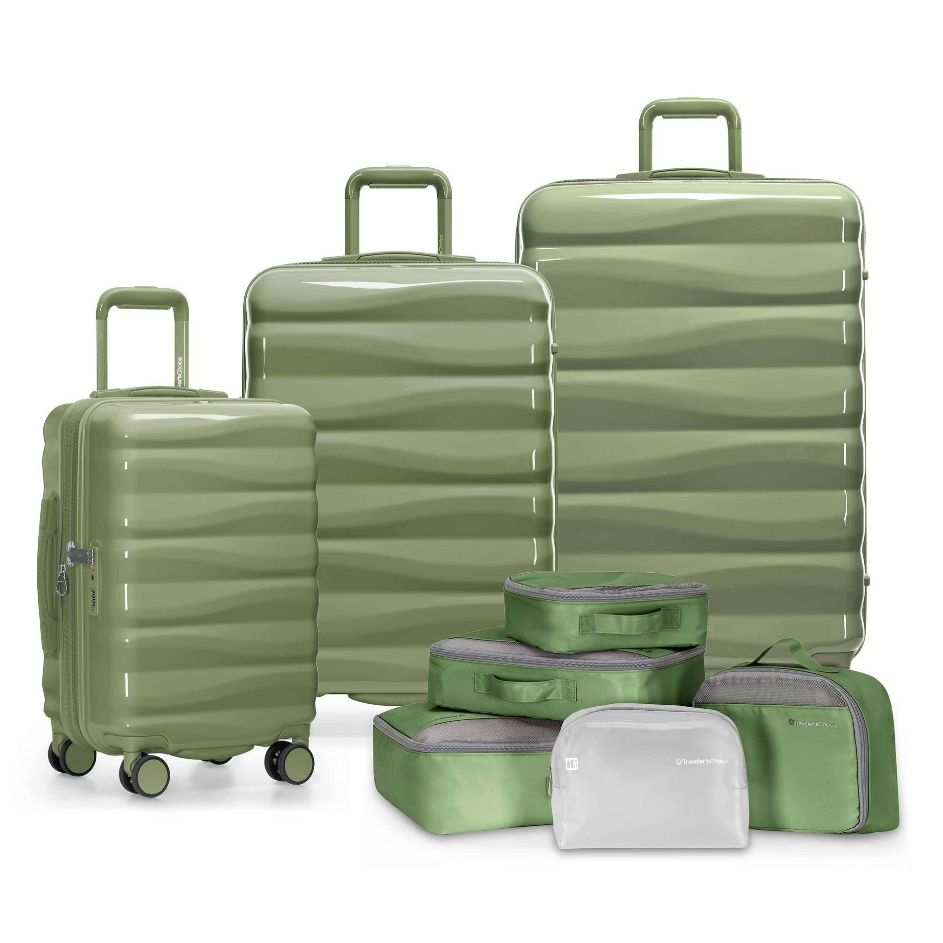Traveler’s Choice Edinburgh 3pc Luggage Set with Packing Cubes