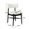 Mid-Century Modern Dining Chair Set of 2 with Boucle Upholstered Open Back & Rubber Wood Frame for Dining Room-Baofuwish - 4 of 4