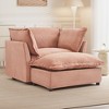 KWPZQEB Accent Sofa Chair, Modern Armchair Sofa with Movable Ottoman & 3 Pillows, Upholstered Reading Chairs for Bedroom, Living Room - 4 of 4