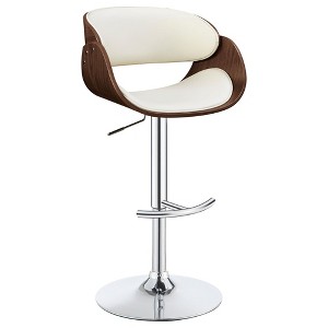 Sapphtopaz Adjustable Bar Stools with Bentwood Backrest, Modern High Chair with Footrest, Counter Height Bar Stools for Kitchen Island - 1 of 4