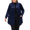 Agnes Orinda Women's Plus Size Velvet Open Front Cardigans with Pockets - 2 of 4