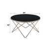 NicBex Farmhouse 34 Inch Round Coffee Table with Frosted/Black Glass Tabletop for Living Room,Dining Room,Bedroom - 3 of 4