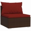 Garden Lounge Set Brown PE rattan, powder-coated steel, plastic vidaXL - 3 of 4