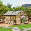 Garvee Walk-In Greenhouse with Polycarbonate Panels, Aluminum Frame, Quick Setup, Roof Vent, Outdoor Garden Greenhouse - 2 of 4