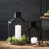 Sullivans 22.25" & 17" Black Metal Modern Lantern Set of 2 - 3 of 4