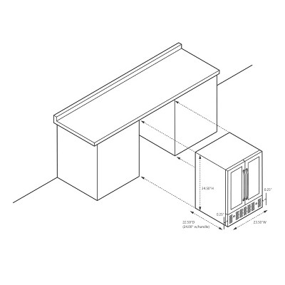 24" Black Stainless Steel Dual Zone Wine and Beverage Refrigerator