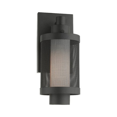 Textured Black Stainless Steel Mesh Outdoor Wall Lantern