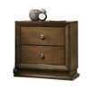 Vynxaria Transitional 2-Drawer Nightstand - Walnut, Solid Rubberwood/Okume Veneer, English Dovetail, Bronze Metal Knobs, 1pc Bedroom Furniture - 2 of 4