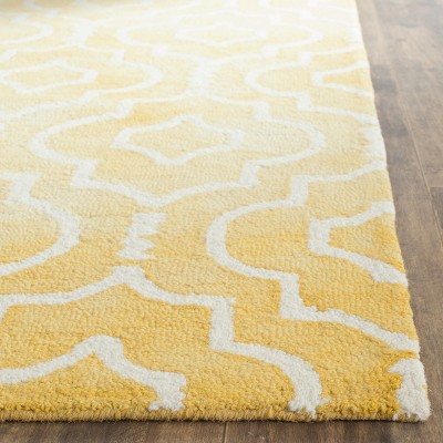 Gold and Ivory Hand-Tufted Wool Runner Rug 2'3" x 8'