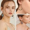 45 Pairs Vintage Silver Drop Earrings, Bohemian Bronze Waterdrop Leaf Earrings for Women - 3 of 4