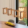 LLHZSY Farmhouse Wood LED Linear Chandeliers Rectangle Pendant Light - W39.4" - 2 of 4
