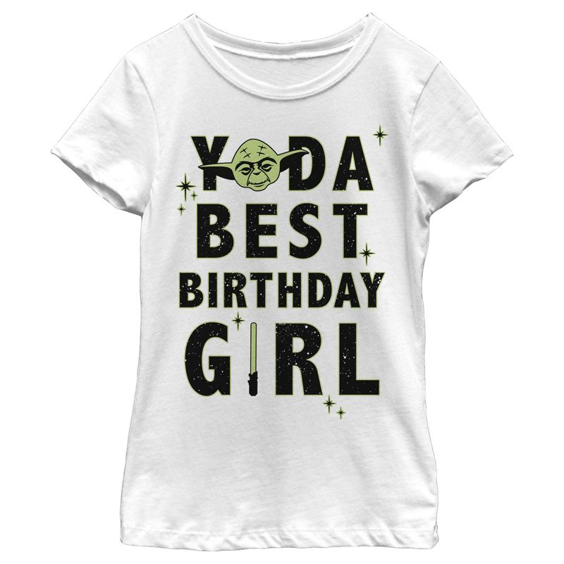 Girl's Star Wars Yoda Best Birthday Girl T-Shirt, 1 of 5
