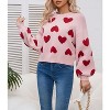 Women's V-Neck Cold Shoulder Sweater Soft Knit Winter Top Cozy Spliced Design Skin Friendly Fall Fashion - 2 of 4