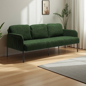 3-Seater Polyester Modern Upholstered Sofa with Deep Seat & Sturdy Legs - 1 of 4
