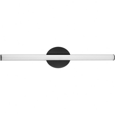 Progress Lighting Phase 3 LED Linear Vanity Light, 1-Light, Wall Mount, Matte Black, Acrylic Shade