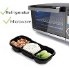 50-Pack 16oz 3-Compartment Disposable Plastic Bento Snack Boxes, Black - 3 of 4