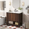 CAVINAS Modern Bathroom Vanity with Rectangle Ceramic Sink,Bathroom Cabinet with Free-Handle Soft-Closing Doors and Open Shelf - 2 of 4
