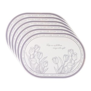 REGALWOVEN Placemats Set of 6 Leather Placemats for Kitchen Dining Table Decor Wipeable Floral Table Mat - 1 of 4